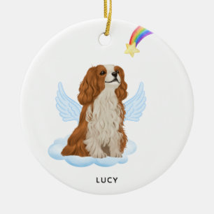 Cavalier Spaniel Angel Personalised Dog Memorial Ceramic Ornament