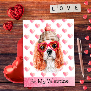 Cavalier Spaniel Be My Valentine Dog Valentine's Holiday Postcard