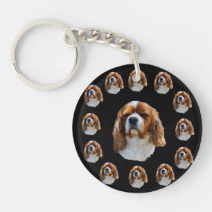 Cavalier Spaniel Dog Circular Pattern, Key Ring