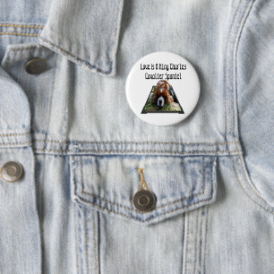 Cavalier Spaniel Popout Art, Badge