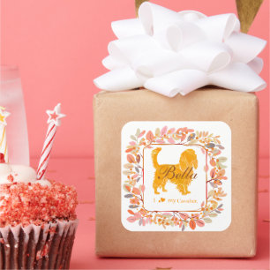 Cavalier Sticker - Personalised Pastel Orange Gift