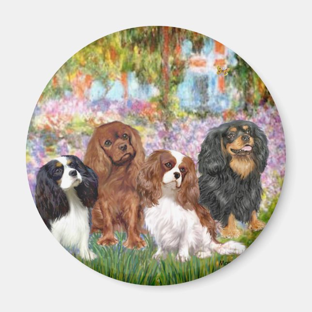 Cavaliers (4) - in Monet's Garden Magnet (Front)