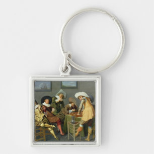 Cavaliers in a tavern key ring