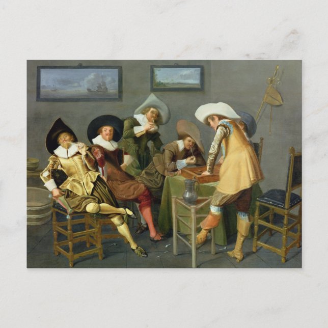 Cavaliers in a tavern postcard (Front)