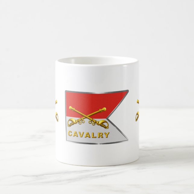 Cavalry Crossed Sabres Guidon Coffee Mug (Center)