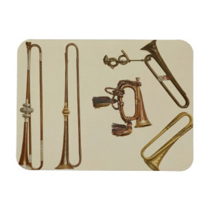 Cavalry trumpet, a bugle, a gilt trumpet made by J Magnet