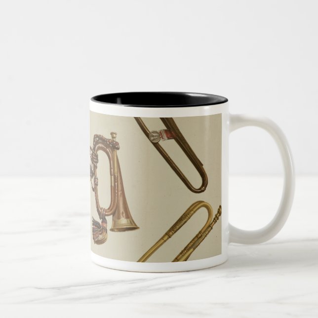 Cavalry trumpet, a bugle, a gilt trumpet made by J Two-Tone Coffee Mug (Right)
