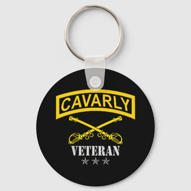 Cavalry Veteran Patriotic Flag Veterans Day  Key Ring (Front)