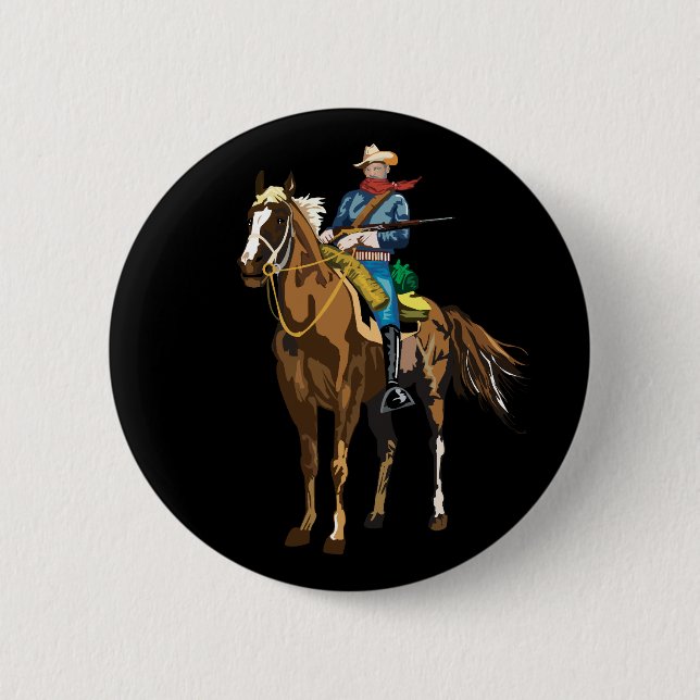 Cavalryman - Buffalo Soldier 6 Cm Round Badge (Front)