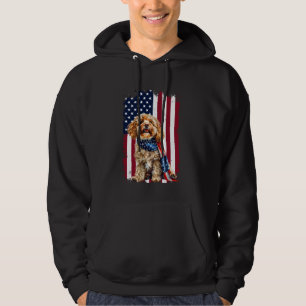 Cavapoo American Flag 4th Of July Cavapoo Dog Love Hoodie