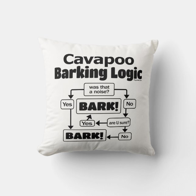 Cavapoo Barking Logic Cushion (Front)