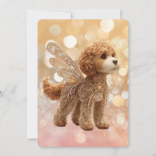Cavapoo Cavoodle Angel Fairy Birthday Invitation