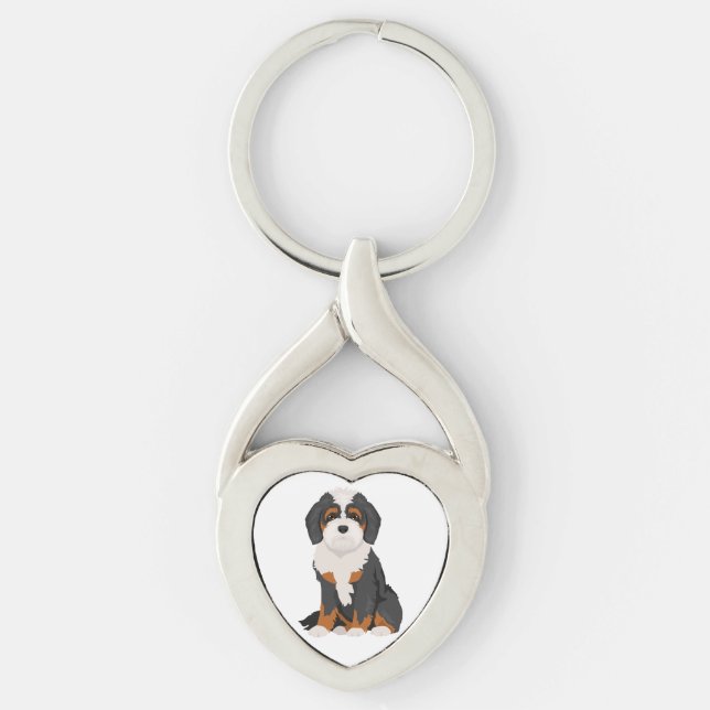 Cavapoo, Cavoodle dog mix Key Ring (Front)