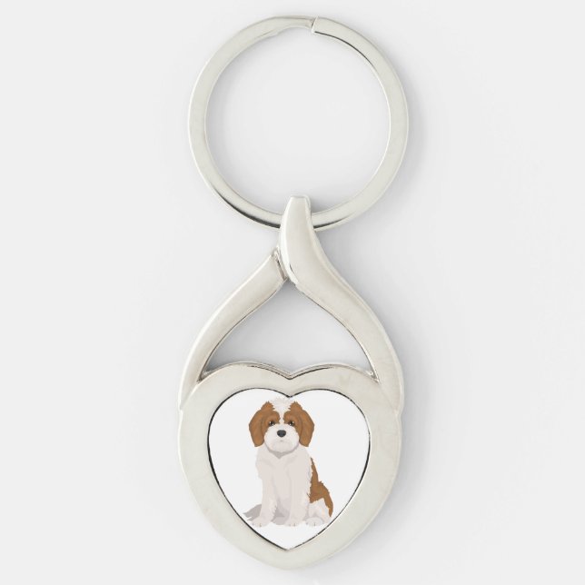Cavapoo, Cavoodle dog mix Key Ring (Front)