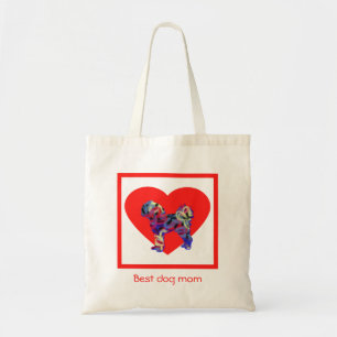 Cavapoo Cavoodle Dog Silhouette Red Best Dog Mom Tote Bag