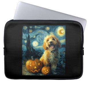 Cavapoo Cute Dog Halloween Jack O Lantern Pumpkin Laptop Sleeve