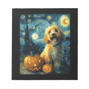 Cavapoo Cute Dog Halloween Jack O Lantern Pumpkin Notepad