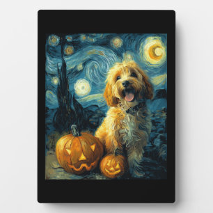 Cavapoo Cute Dog Halloween Jack O Lantern Pumpkin  Plaque