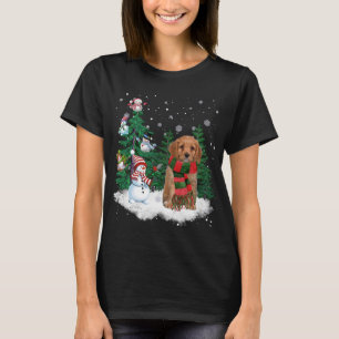 Cavapoo Dog Christmas Snowman Xmas Tree Pajama T-Shirt