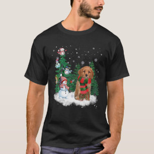 Cavapoo Dog Christmas Snowman Xmas Tree Pajama T-Shirt