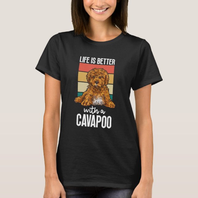 Cavapoo Dog Owner Retro With A Cavapoo T-Shirt (Front)