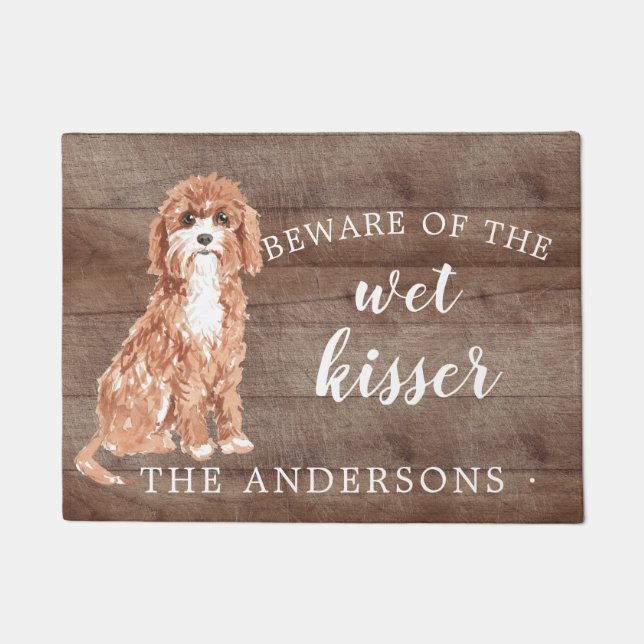 Cavapoo Dog Personalised Door Mat (Front)