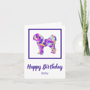 Cavapoo Dog Silhouette Cute PPY&B Birthday Card