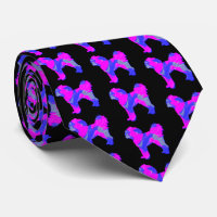 Cavapoo Dog Silhouette Pink& Blue Black Neck
