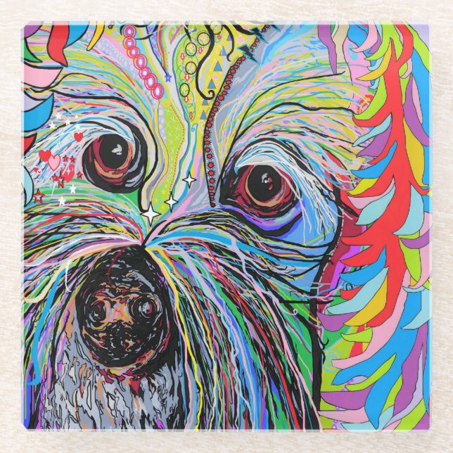 Cavapoo Glass Coaster (Front)