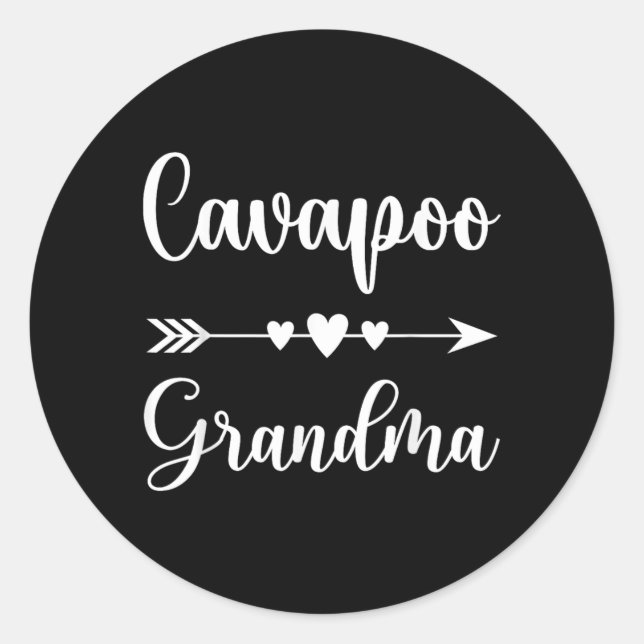 Cavapoo Grandma Funny Cavapoo Dog Lovers Gift Classic Round Sticker (Front)
