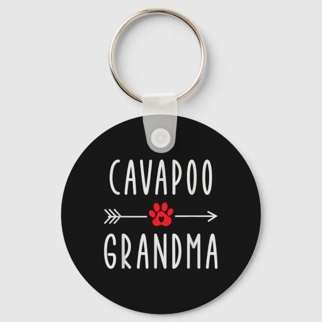 Cavapoo Grandma Funny Dog Lovers Gift Cavapoo Dog Key Ring (Front)