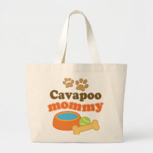 Cavapoo Mummy Dog Breed Gift Large Tote Bag