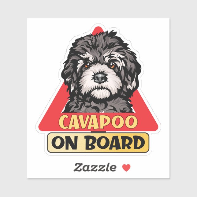 Cavapoo On Board Cute Toy Dog Red Traffic Sign (Sheet)