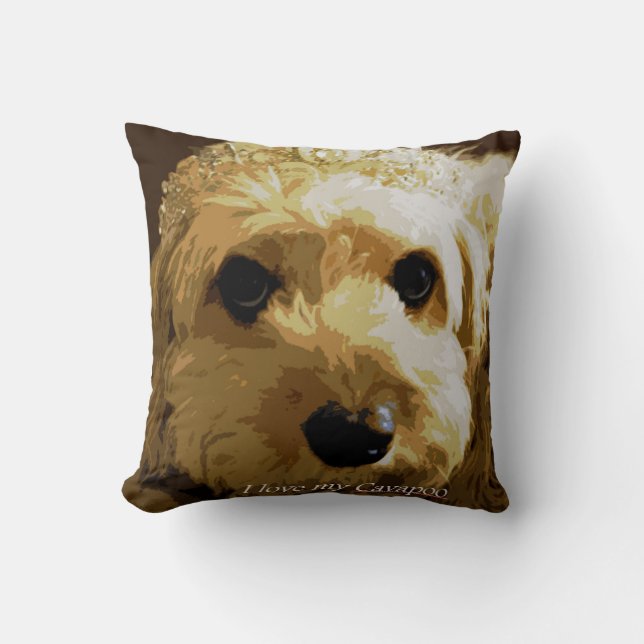 Cavapoo or Cockapoo Art Cushion 41 cm x 41 cm (Front)