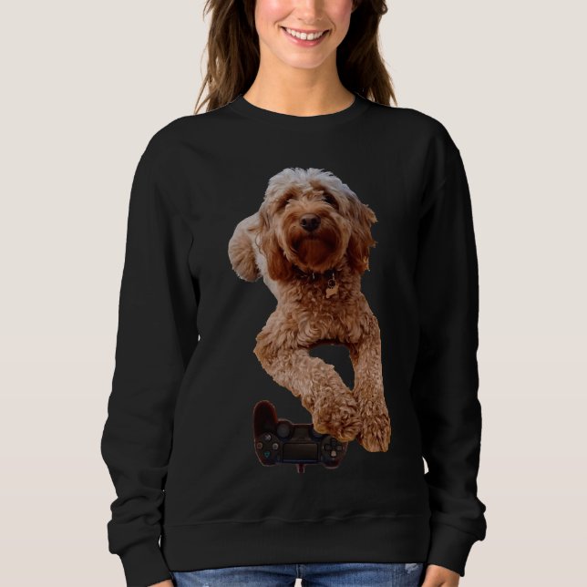 Cavapoo Puppy Dog Gaming Cavalier King Charles Spa Sweatshirt (Front)