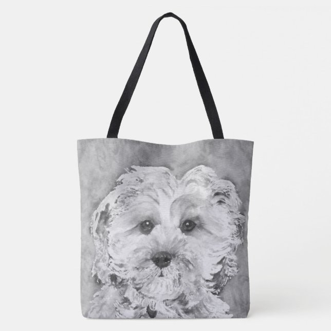 Cavapoo puppy " Ollie". Tote Bag (Back)