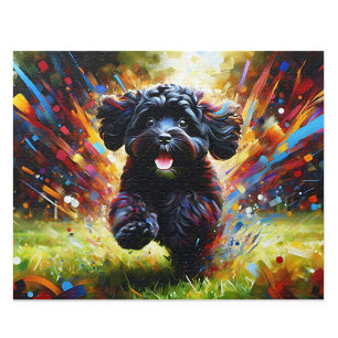 Cavapoo Puzzle: Black Cavadoodle Jigsaw Puzzle