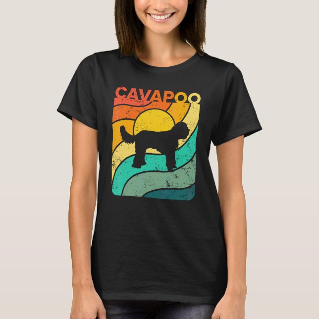 Cavapoo Vintage Sunset Mum Dad T-Shirt (Front)