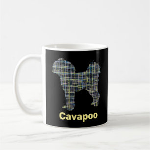 Cavapoo Yellow & Black Grid Line Coffee Mug