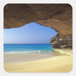Cave at French Bay, San Salvador Island, Square Sticker
