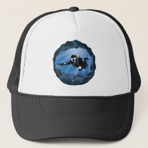 Cave Diving Art - Underwater Scuba Diver Trucker Hat