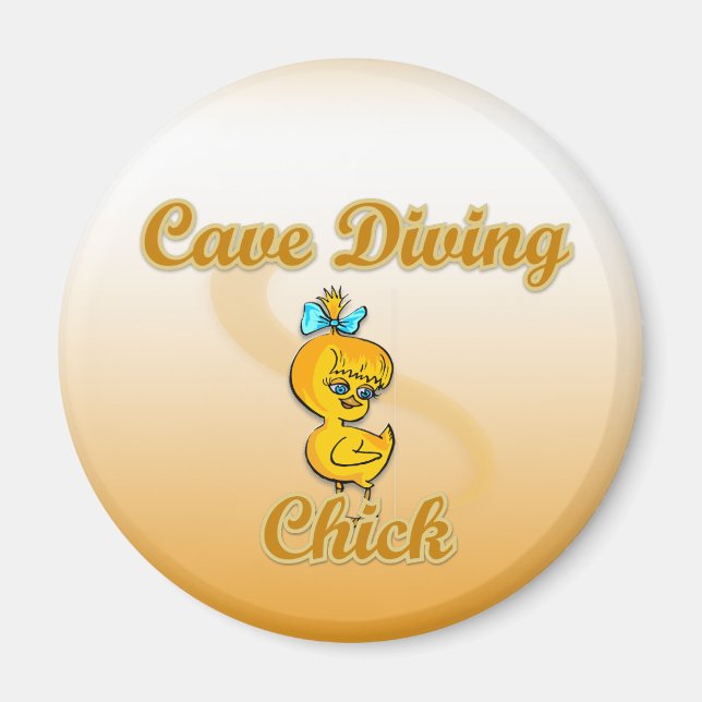 Cave Diving Chick Magnet (Front)