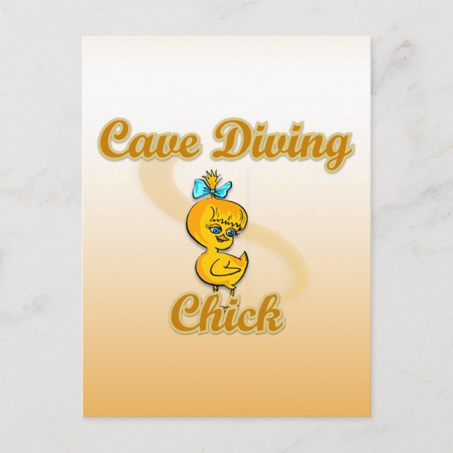Cave Diving Chick Postcard (Front)