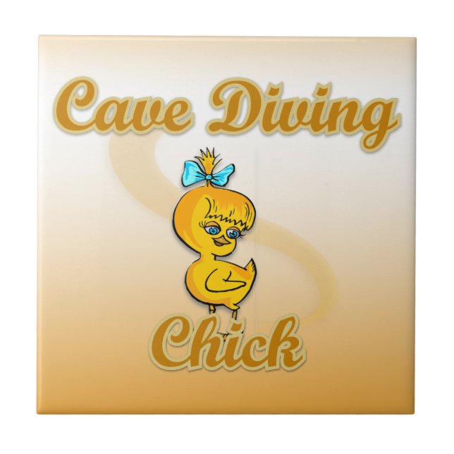 Cave Diving Chick Tile (Front)