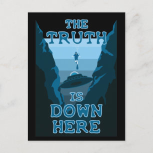 Cave Diving & UFO - The Truth is Down Here Postcard