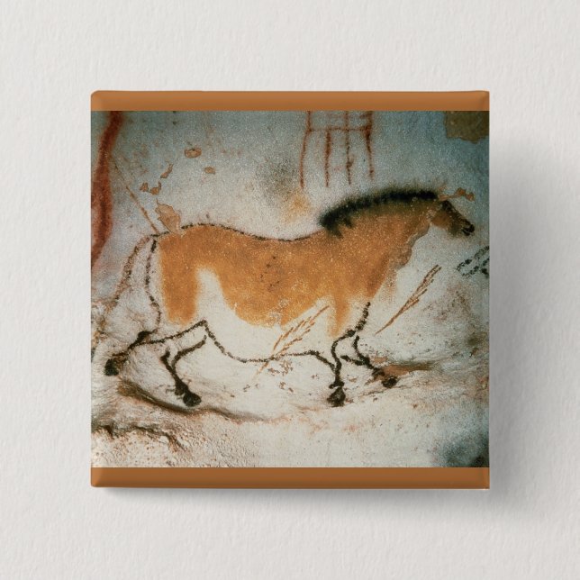 Cave drawings Lascaux French Prehistoric 15 Cm Square Badge (Front)