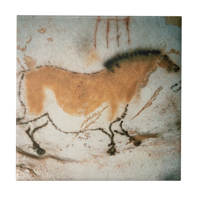 Cave drawings Lascaux French Prehistoric Tile (Front)