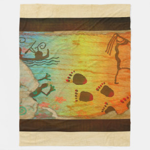 Cave Dwelling Native American Fleece Blanket