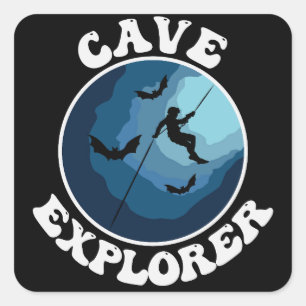 Cave Explorer Caver Caving Speleology Spelunking Square Sticker