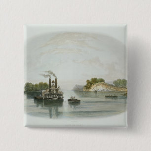 Cave-in-Rock, view on the Ohio, plate 7 from Volum 15 Cm Square Badge